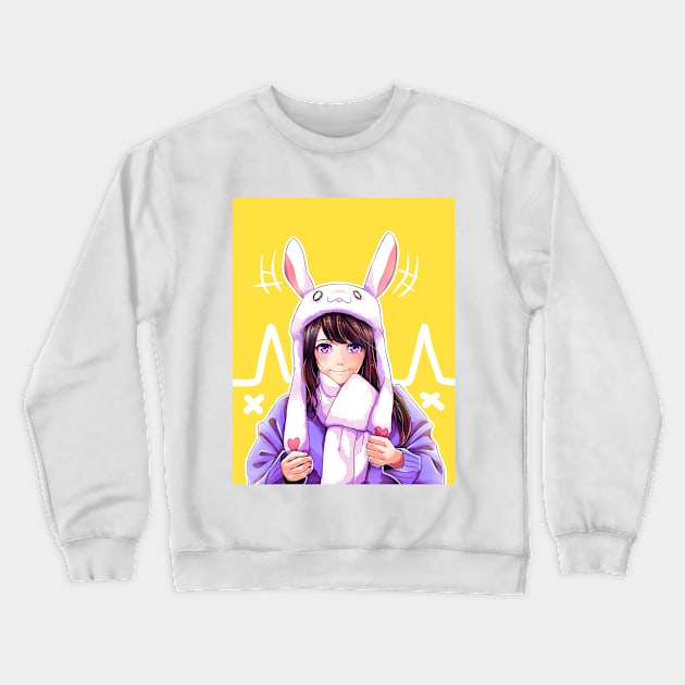 Kawaii Usagi girl Crewneck Sweatshirt by Aitho Studio